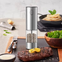1/2Pcs Automatic Pepper Grinder Salt and Pepper Grinder USB Rechargeable Adjustable Coarseness Spice Mill for Kitchen Tool